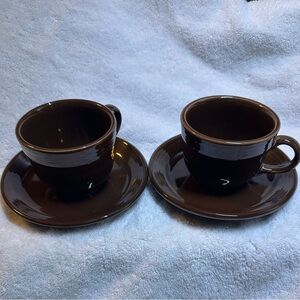 Fiesta Brown Ceramic Cup and Saucer Set